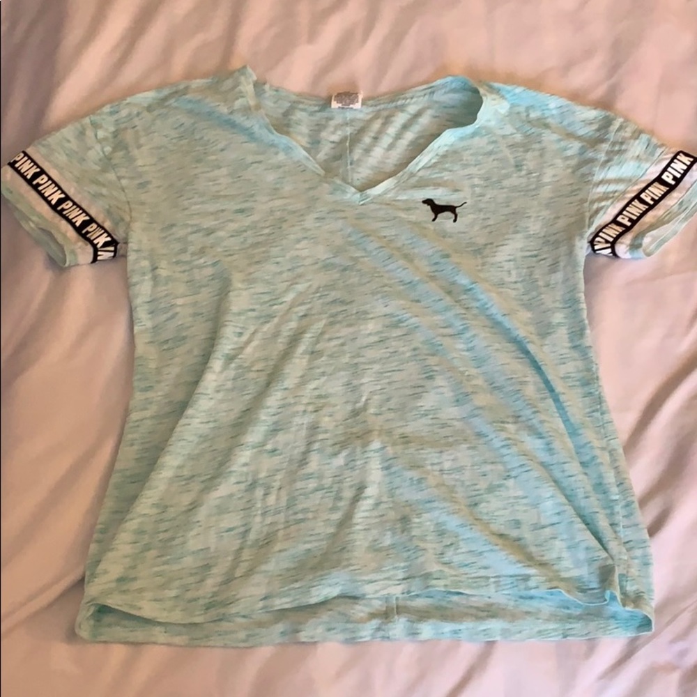 PINK Aqua V Neck Shirt